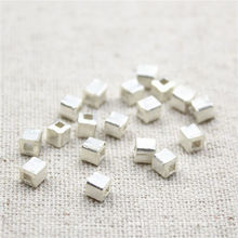 Hot sale hand made 925 Sterling Silver square spacer Beads for jewelry making